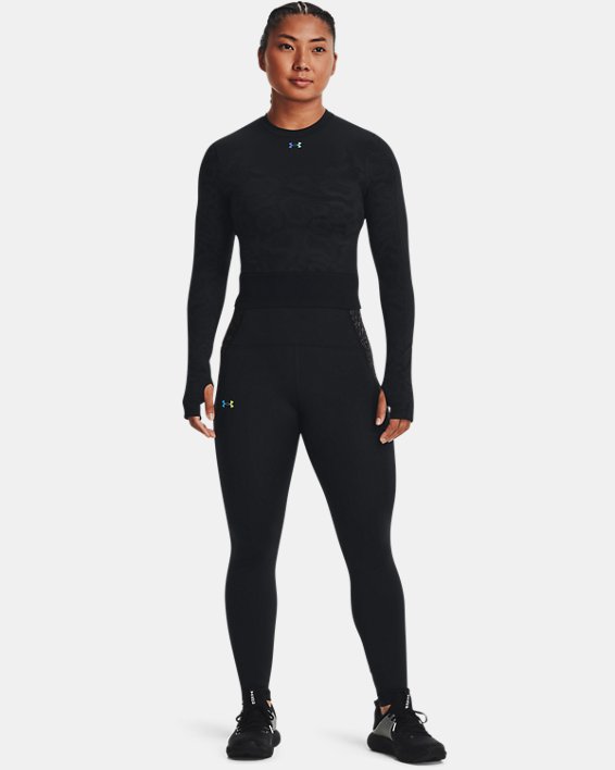 Women's UA RUSH™ HeatGear® Seamless Long Sleeve, Black, pdpMainDesktop image number 2